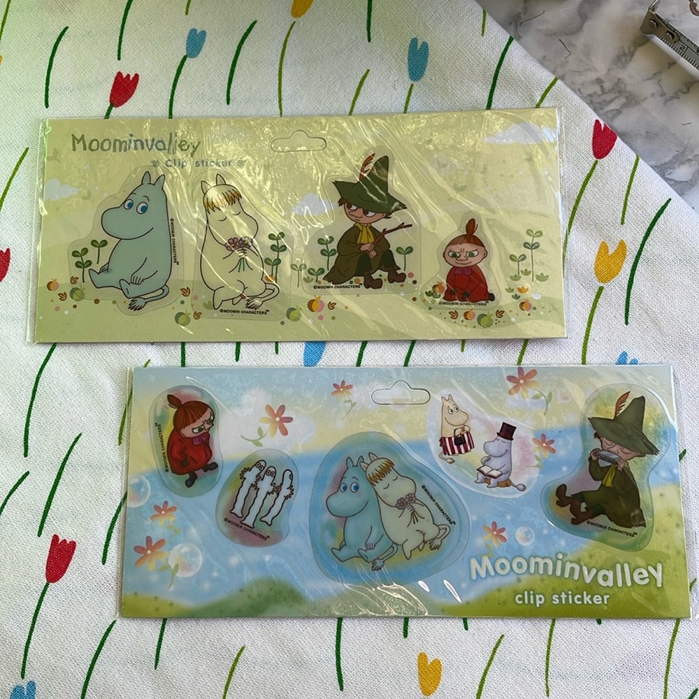 Vintage Moomin Valley "Clip stickers" SET of 2